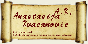 Anastasija Kvačanović vizit kartica